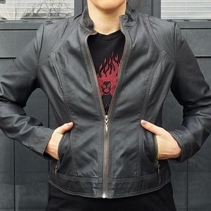 Faux Leather Moto jacket